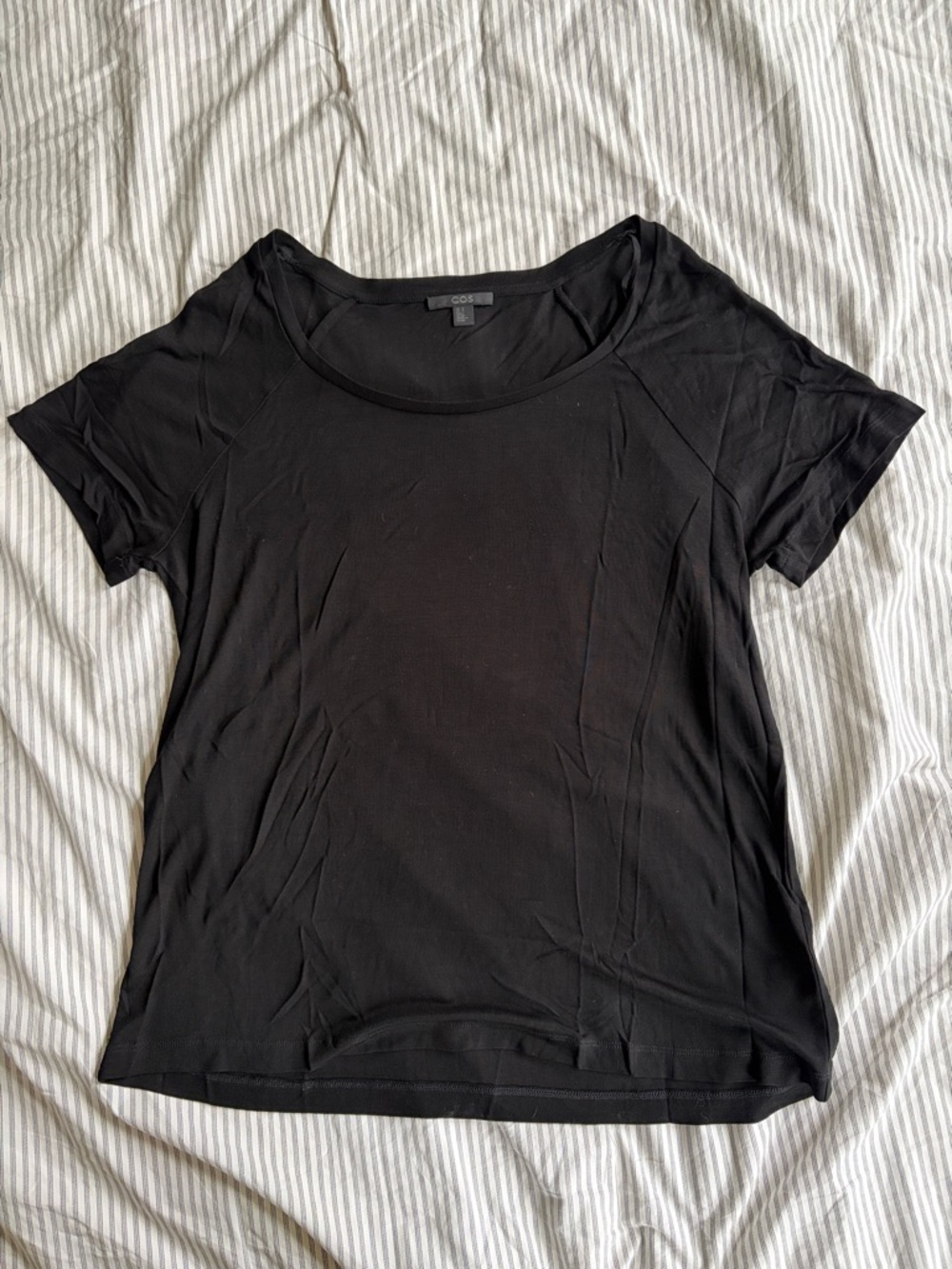 COS Black Short-Sleeve Scoop Neck Tee
